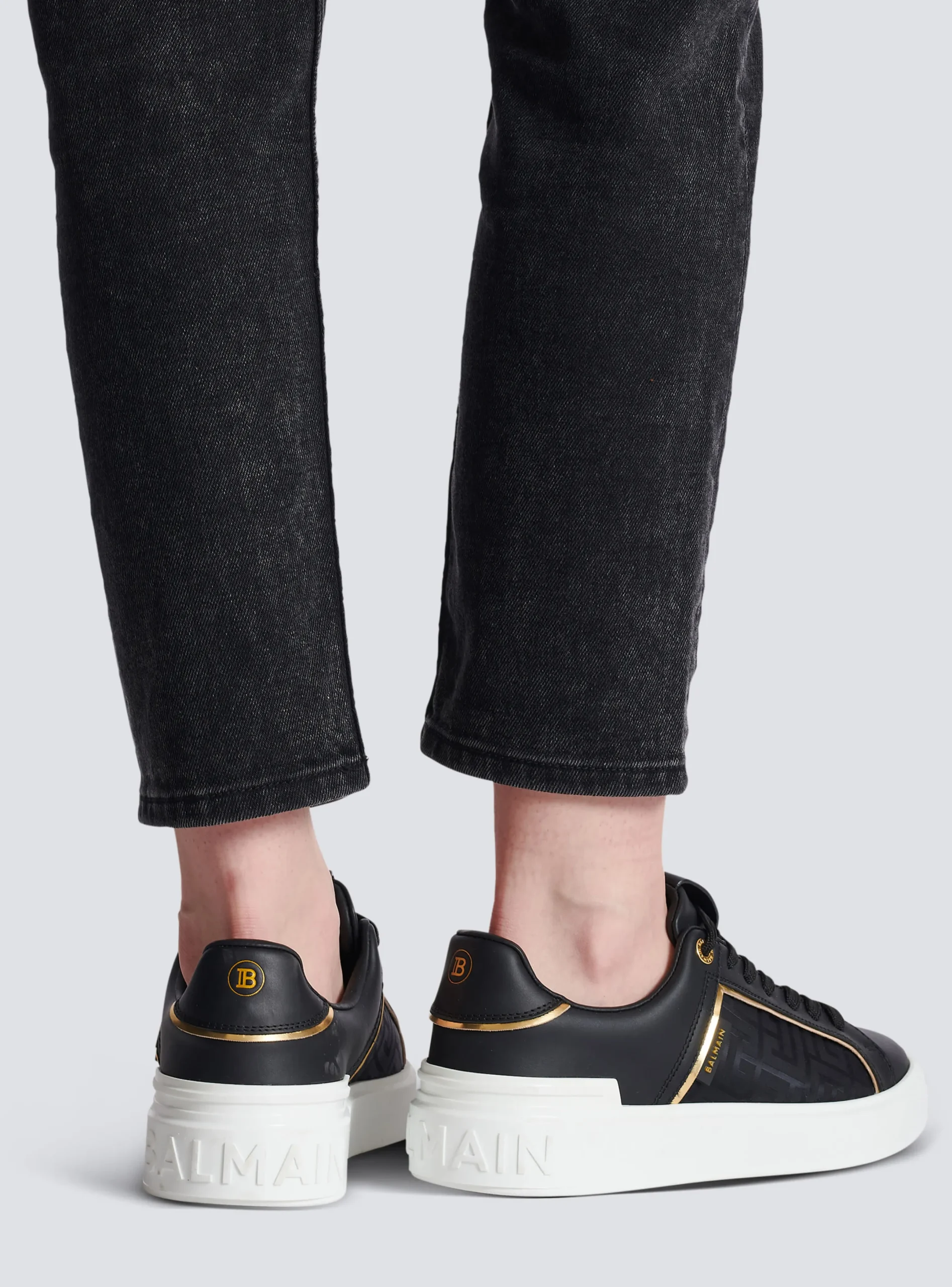 Clearance B-Court Monogrammed Nylon And Leather Trainers Women B-Court