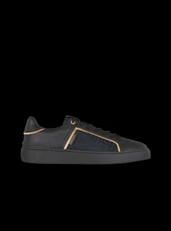 Cheap B-Court Monogrammed Nylon And Leather Trainers B-Court
