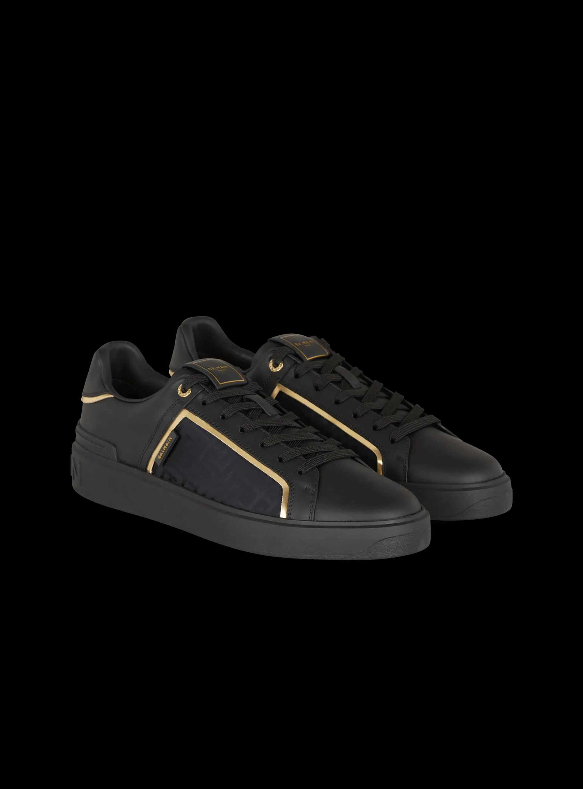 Cheap B-Court Monogrammed Nylon And Leather Trainers B-Court