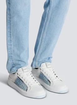 Online B-Court Trainers In Leather And Denim B-Court
