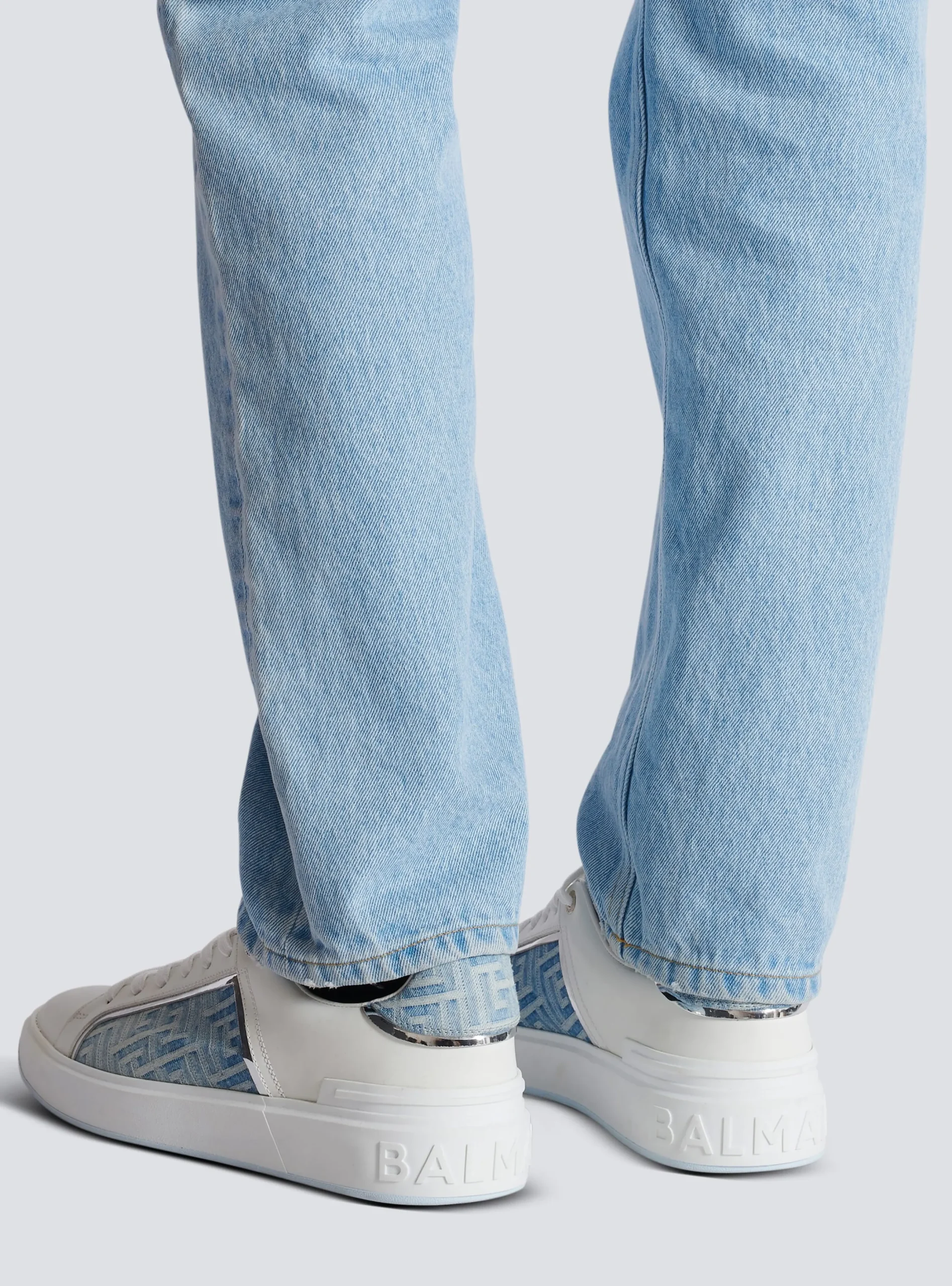 Online B-Court Trainers In Leather And Denim B-Court
