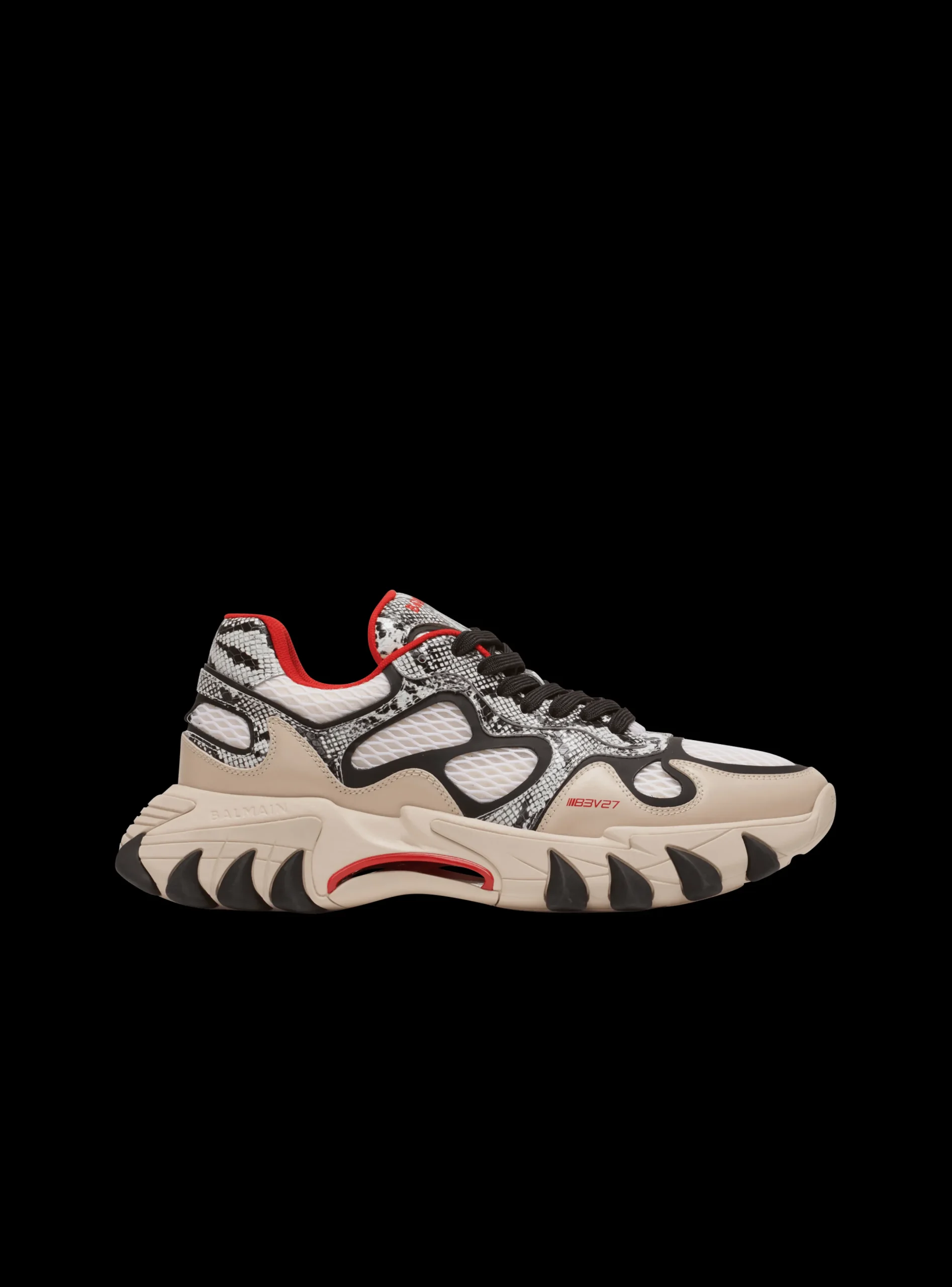 Flash Sale B-East Mesh And Snakeskin-effect Leather Trainers B-East