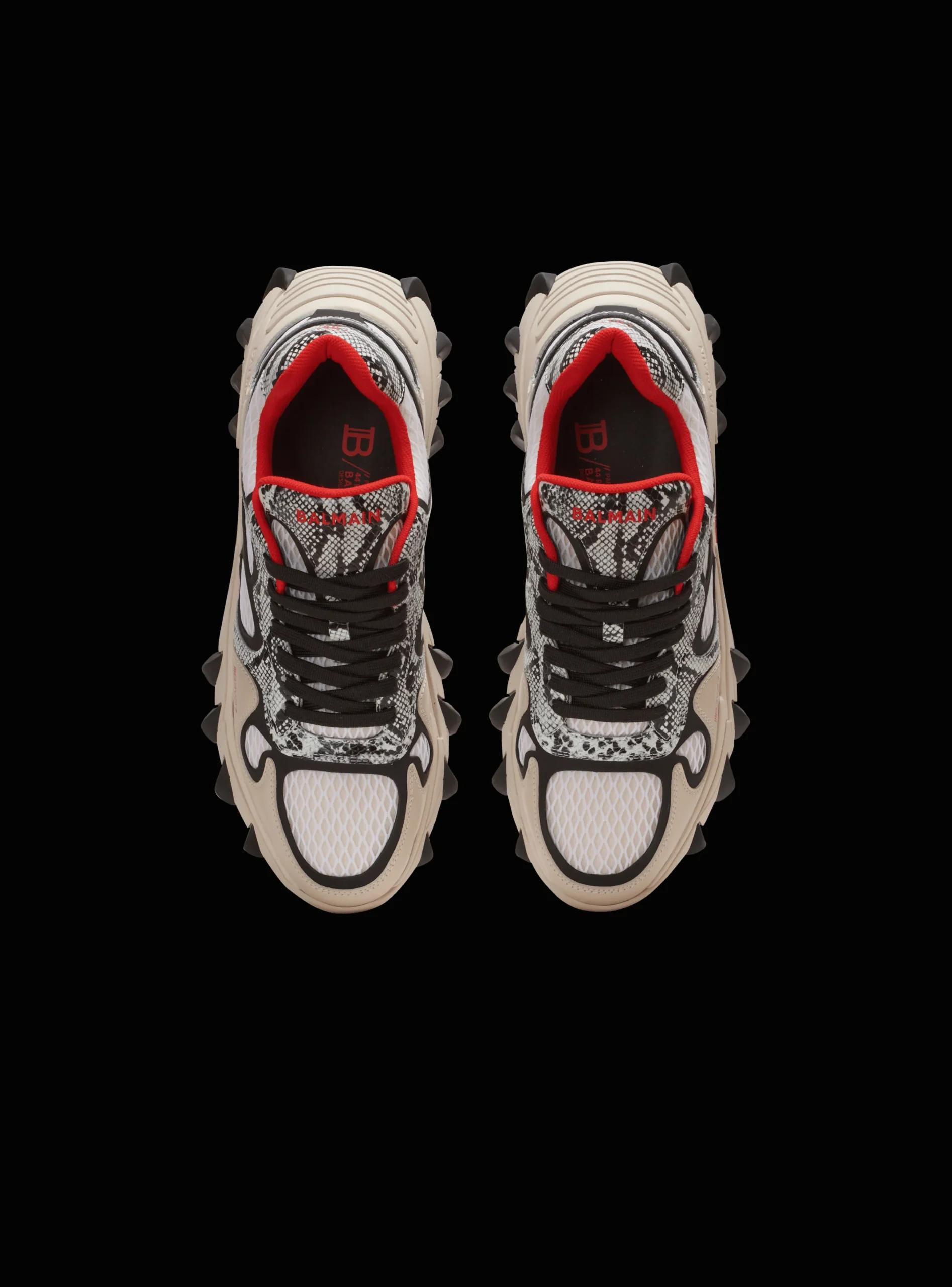 Flash Sale B-East Mesh And Snakeskin-effect Leather Trainers B-East