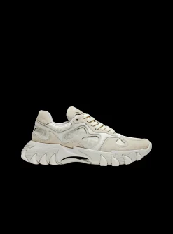 Shop B-East Monogrammed Nylon And Leather Trainers Women B-East