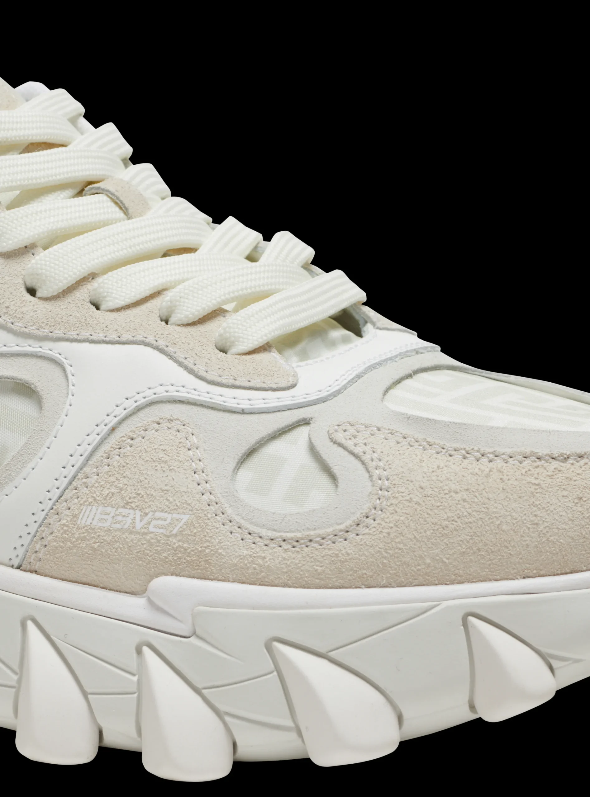 Shop B-East Monogrammed Nylon And Leather Trainers Women B-East