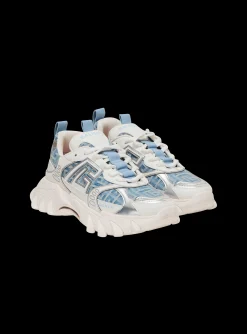 Cheap B-East Trainers In Monogrammed PB Labyrinth Denim Women Women|Sneakers