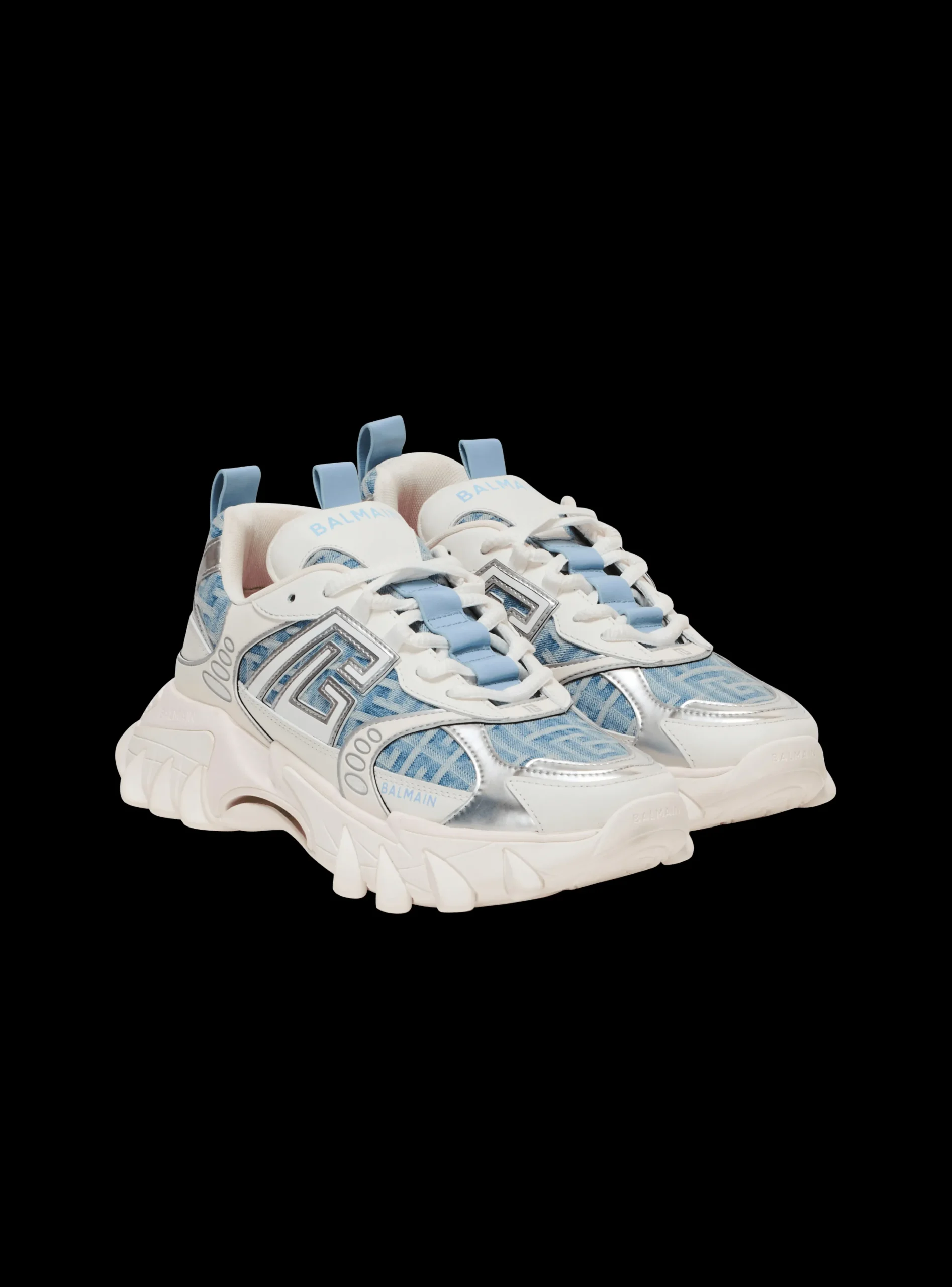 Cheap B-East Trainers In Monogrammed PB Labyrinth Denim Women Women|Sneakers