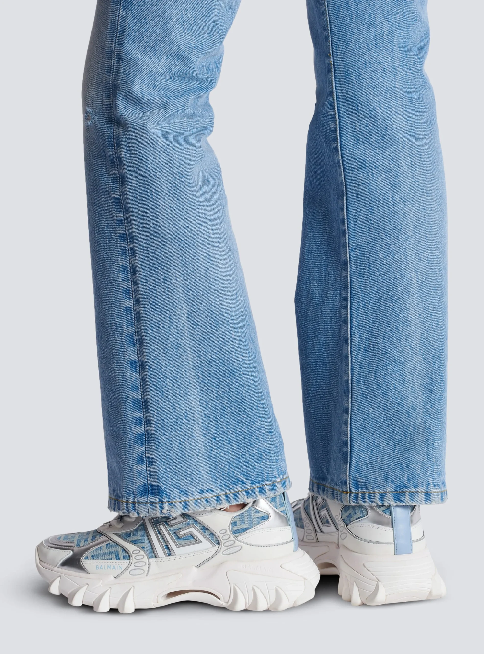 Cheap B-East Trainers In Monogrammed PB Labyrinth Denim Women Women|Sneakers