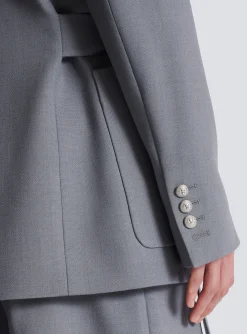 Sale Belted Asymmetrical Jacket In Double Crepe Jackets And Blazers