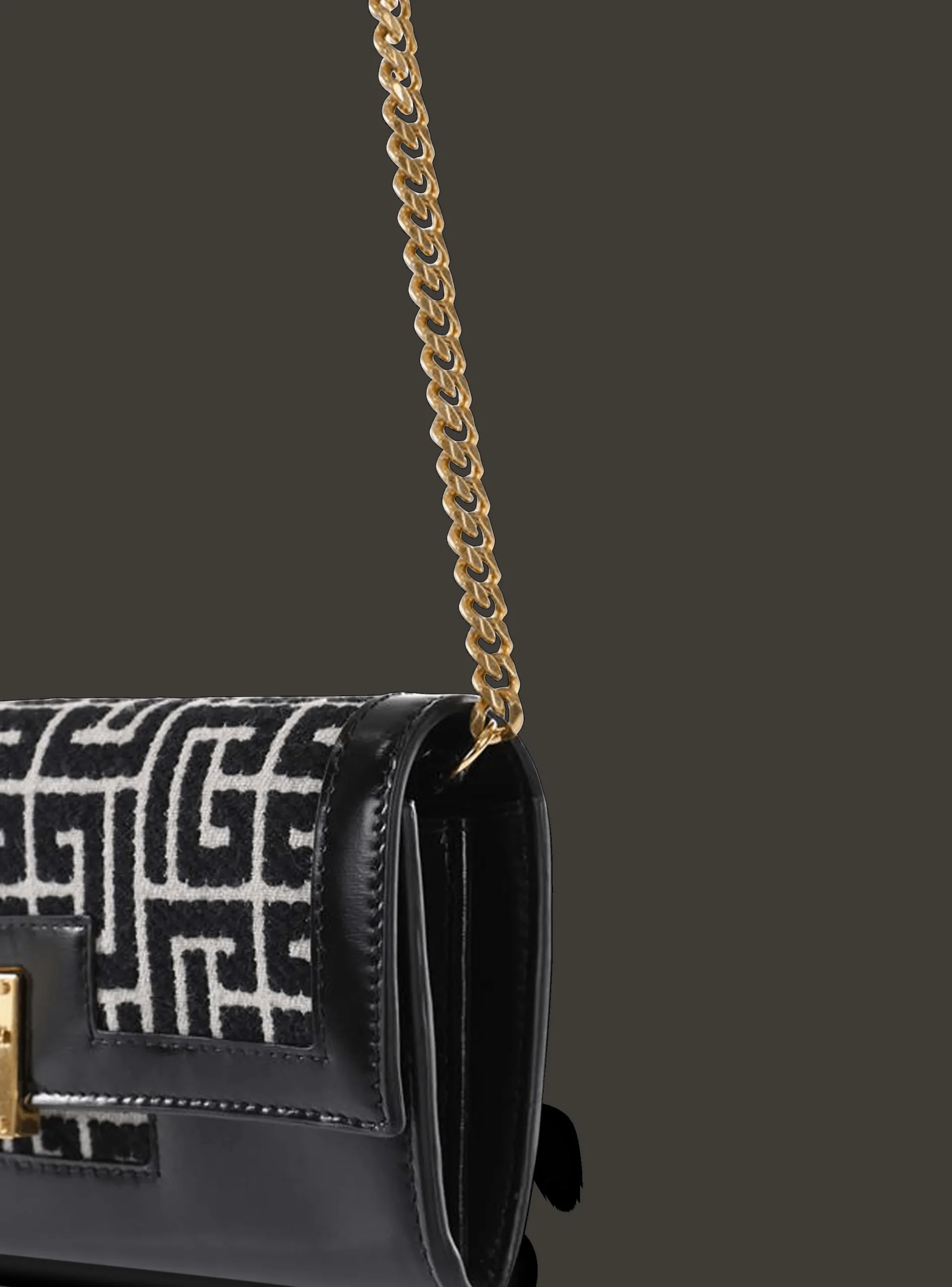 Shop Bicolor Jacquard 1945 Wallet With Chain Women Small Leather Goods|Bags