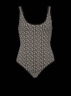 Clearance Bicolor Jacquard Bodysuit With Monogram Women Tops And Shirts