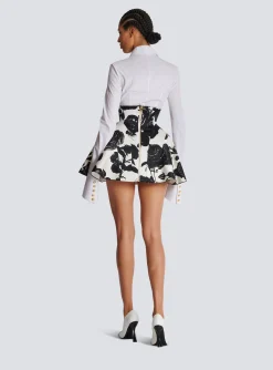 Best Black And Roses Short Tulip Skirt Women Skirts