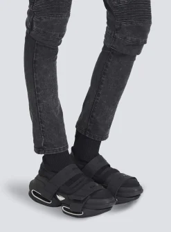 Outlet Neoprene And Knit B-Bold High-top Sneakers With Straps B-Bold