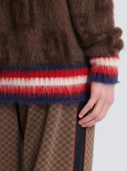 Cheap Brushed Mohair Jumper With Monogram Print Knitwear