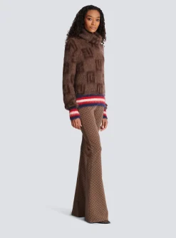 Sale Brushed Mohair Jumper With Monogram Print Women Knitwear