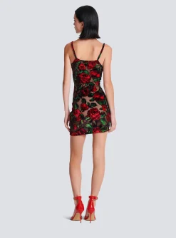 Shop Burnout Velvet Dress With Rose Print Women Dresses