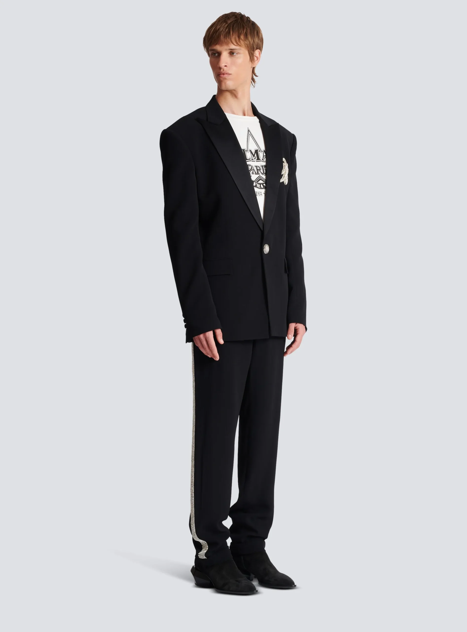 Shop 1-button Crepe And Satin Jacket Jackets And Blazers