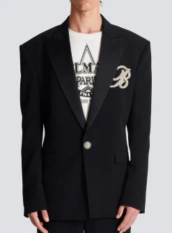 Shop 1-button Crepe And Satin Jacket Jackets And Blazers