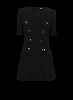 Store 8-button Crepe Dress Women Dresses