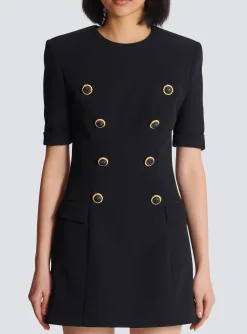Store 8-button Crepe Dress Women Dresses