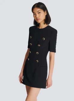 Store 8-button Crepe Dress Women Dresses