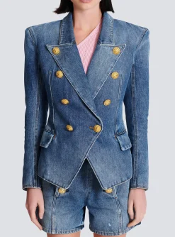 Online 8-button Denim Jacket Women Denim|Jackets And Blazers