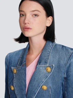 Online 8-button Denim Jacket Women Denim|Jackets And Blazers