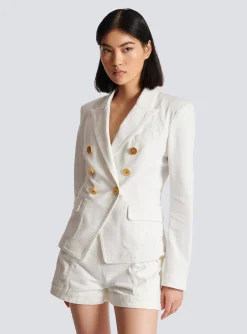 Best Sale 6-button Denim Jacket Women Jackets And Blazers