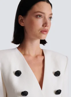 Flash Sale 8-button Double Crepe Jacket Women Jackets And Blazers