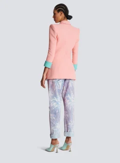 Cheap 1-button Double Crepe Two-tone Jacket Women Jackets And Blazers