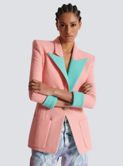 Cheap 1-button Double Crepe Two-tone Jacket Women Jackets And Blazers