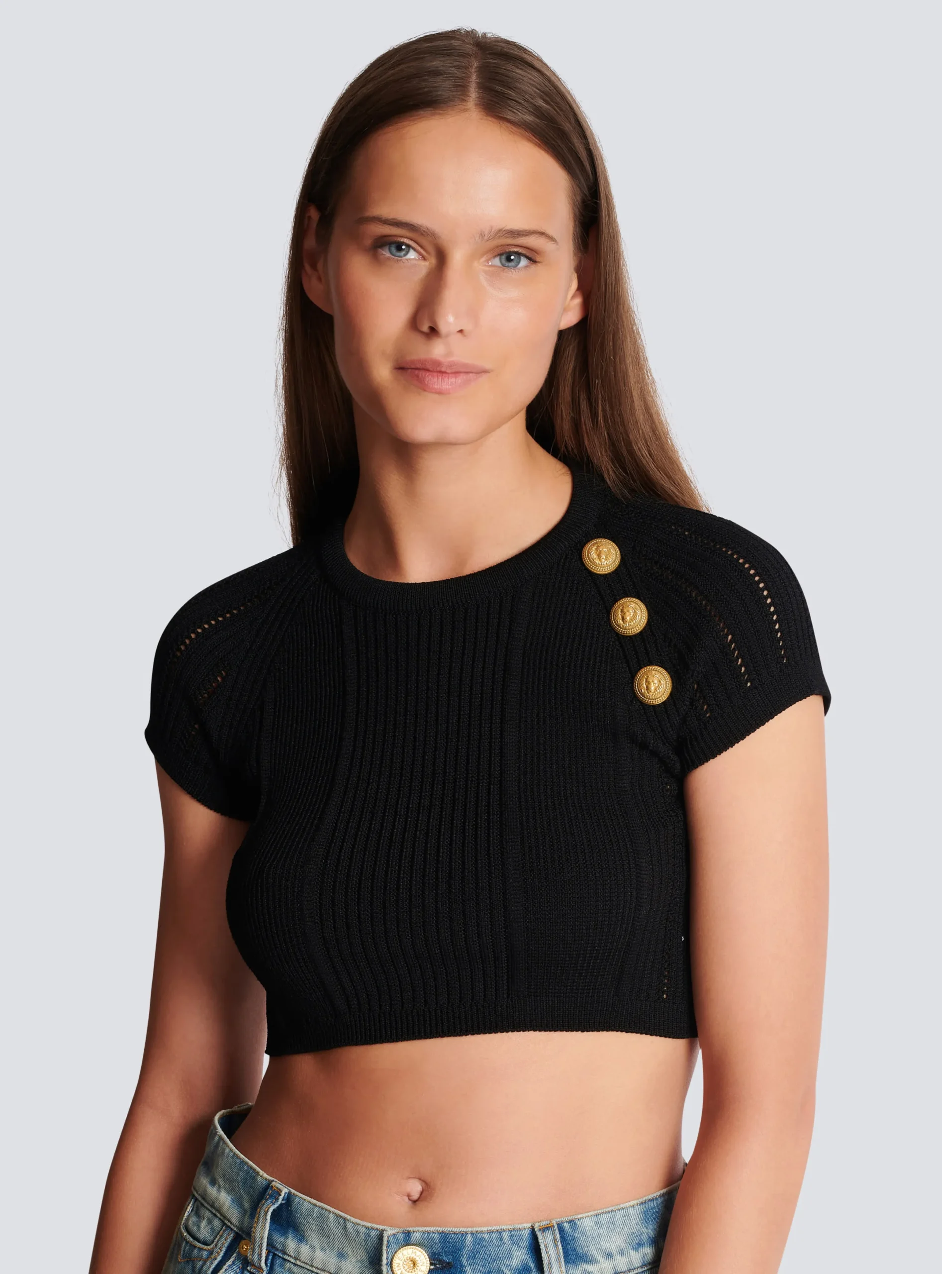 Cheap 3-button Fine Knit Top Women Knitwear|Tops And Shirts