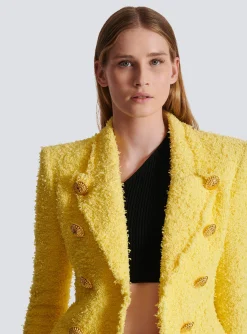 Cheap 8-button Fitted Tweed Jacket Women Jackets And Blazers