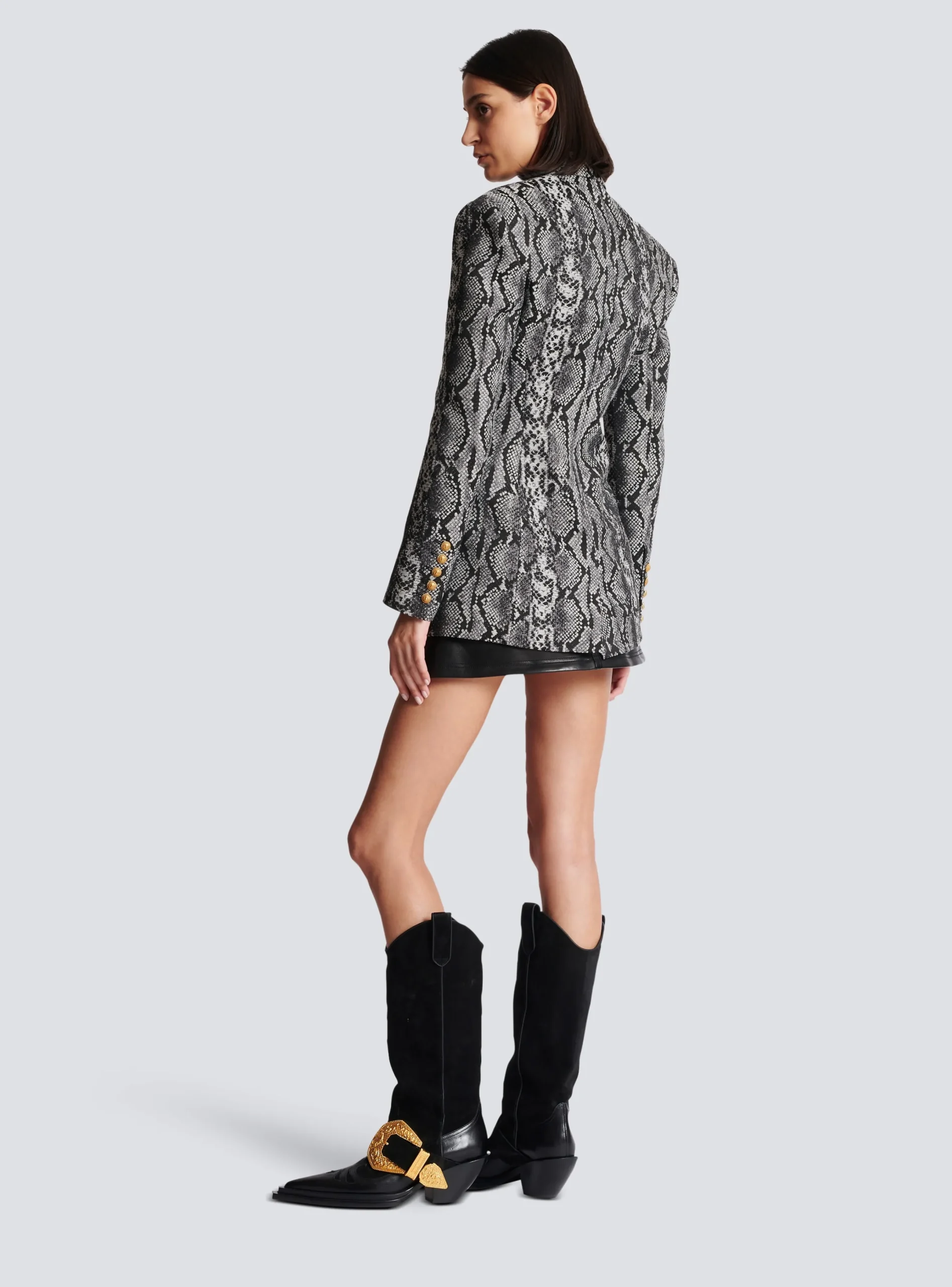 Sale 2-button Jacquard Snakeskin Jacket Women Jackets And Blazers