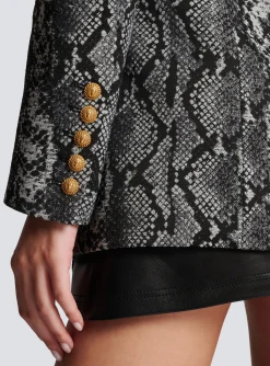 Sale 2-button Jacquard Snakeskin Jacket Women Jackets And Blazers