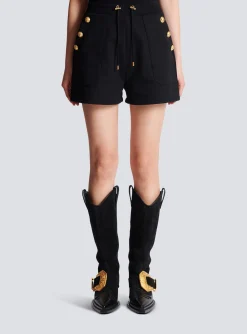 Cheap 6-button Knit Shorts Women Trousers And Shorts