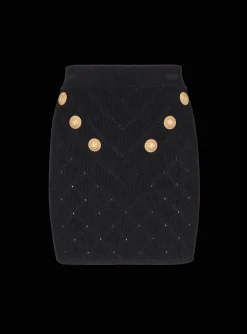 Hot 6-button Knit Skirt Women Skirts|Knitwear