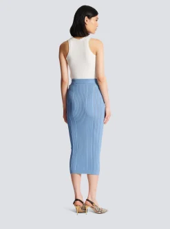 Hot 5-button Knit Skirt Women Skirts|Knitwear