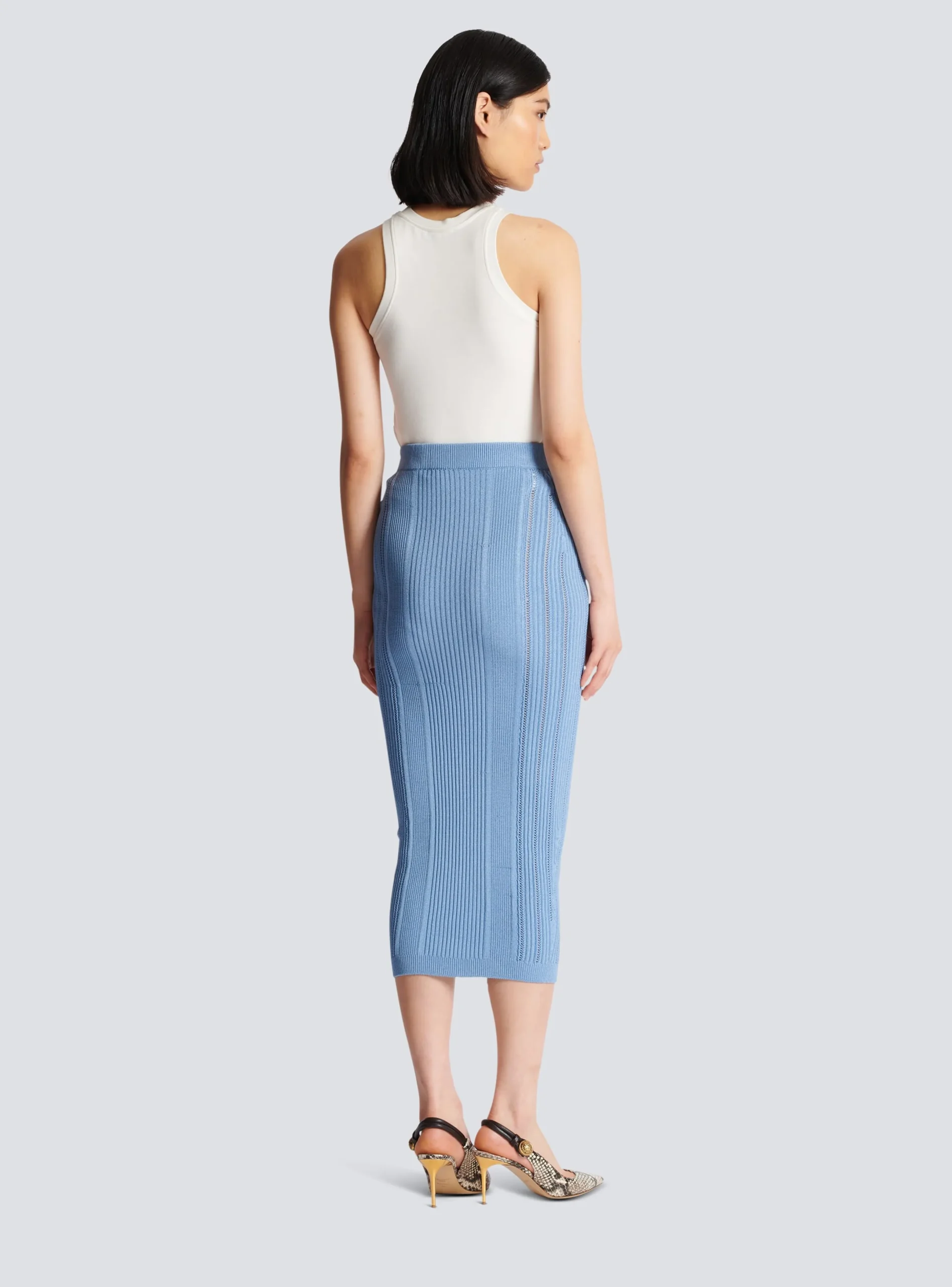 Hot 5-button Knit Skirt Women Skirts|Knitwear