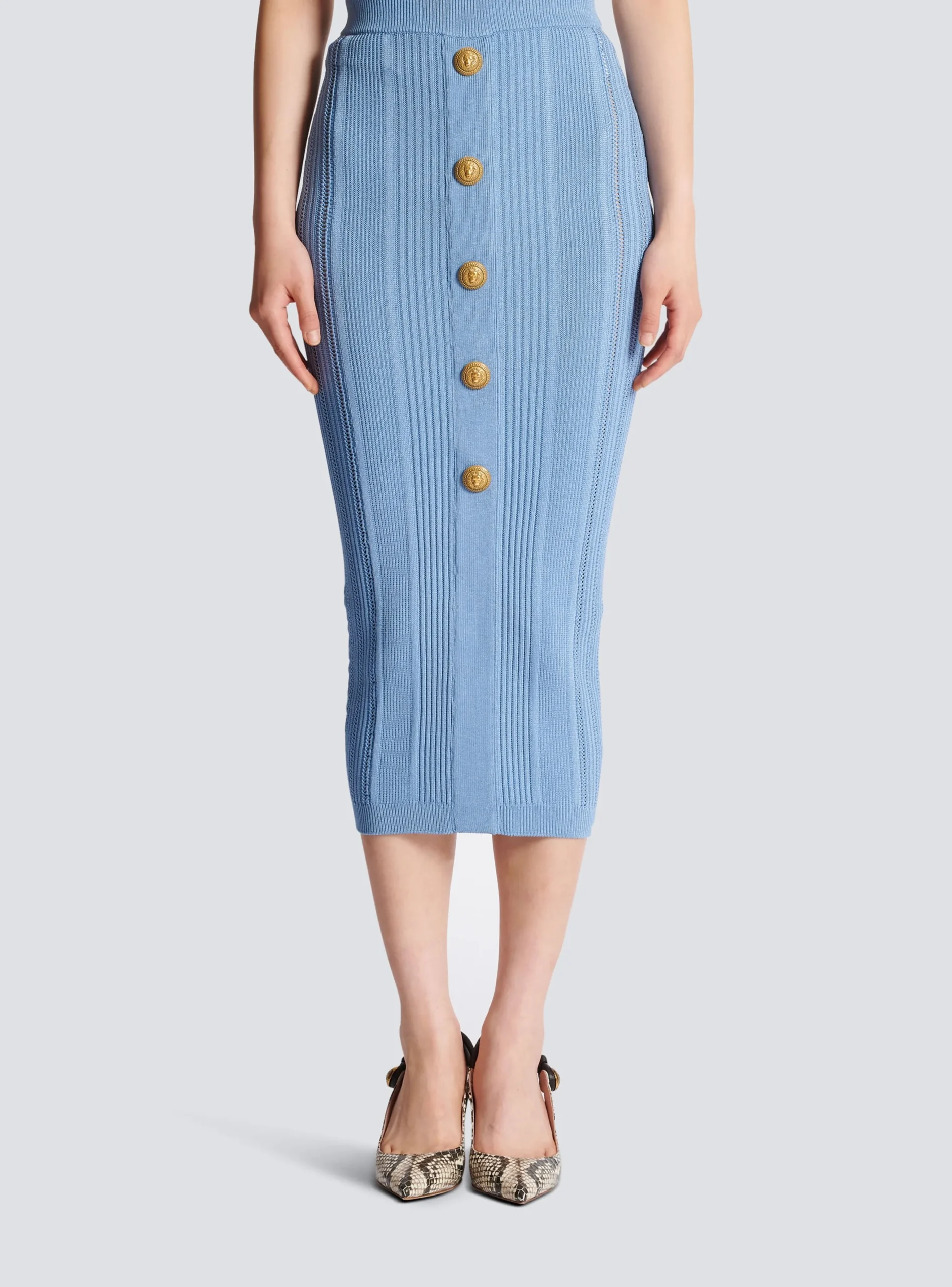 Hot 5-button Knit Skirt Women Skirts|Knitwear