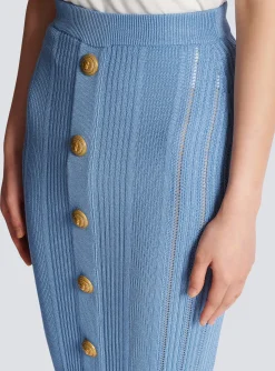 Hot 5-button Knit Skirt Women Skirts|Knitwear