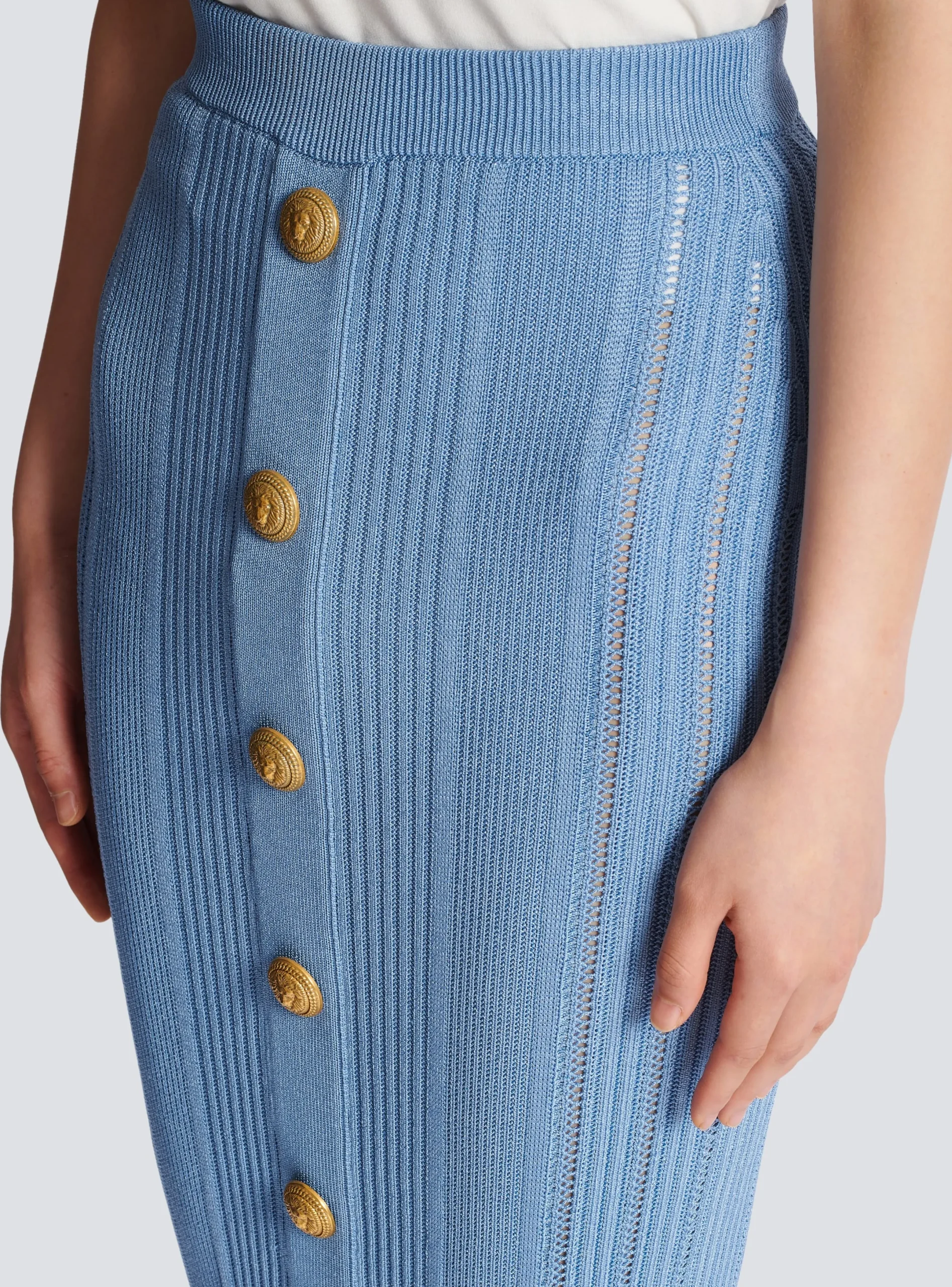Hot 5-button Knit Skirt Women Skirts|Knitwear