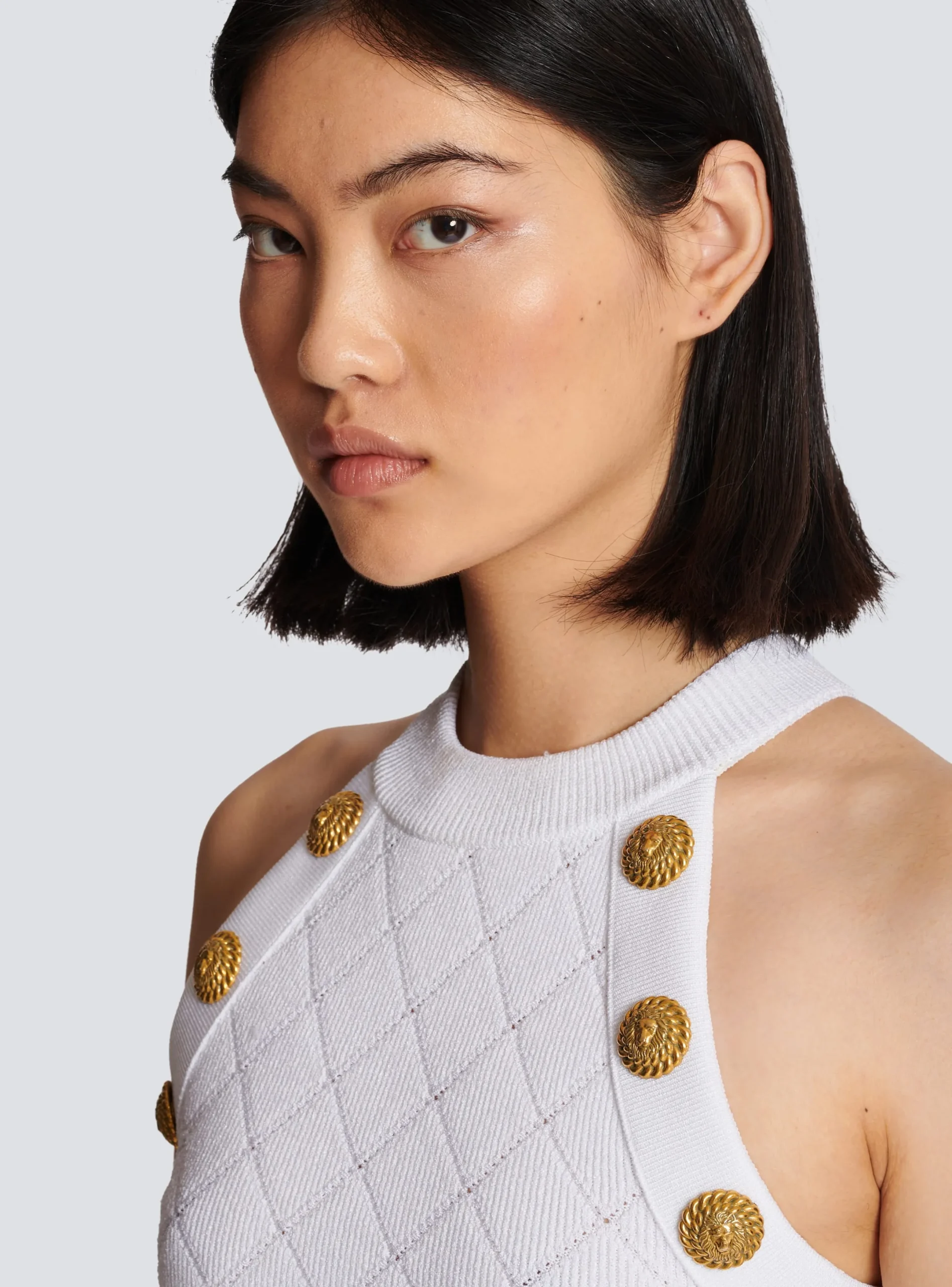 Shop 6-button Knit Tank Top Women Knitwear|Tops And Shirts