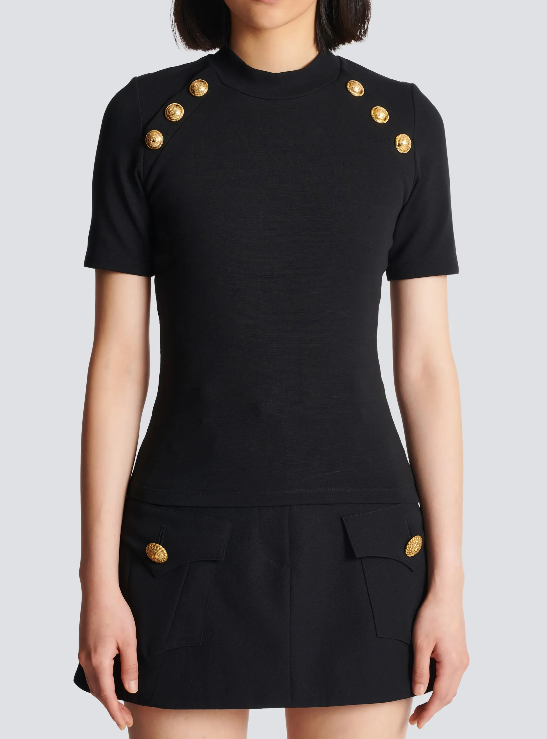 Flash Sale 6-button Knit T-shirt Women Knitwear|Tops And Shirts