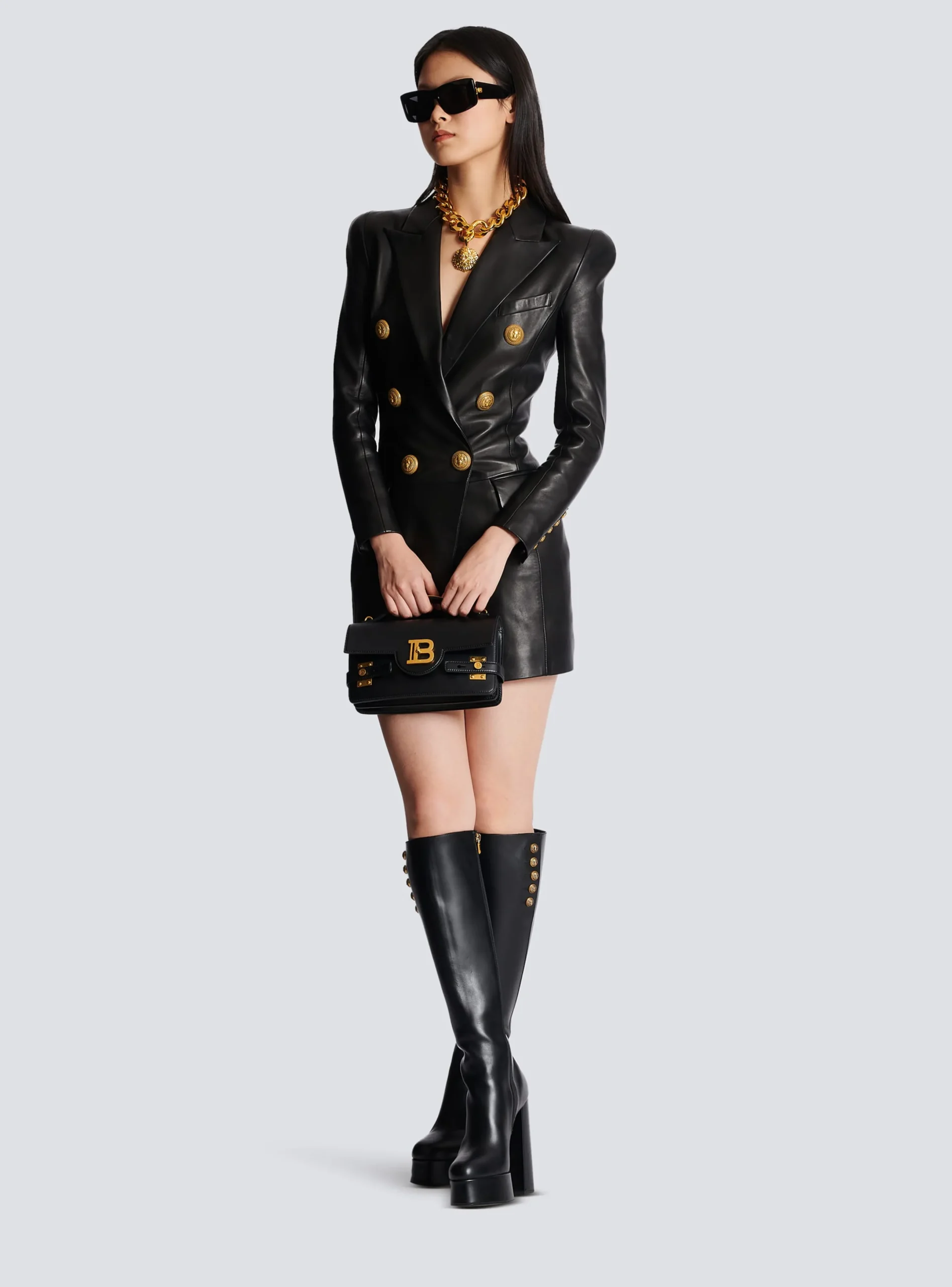 Cheap 6-button Leather Dress Women Dresses