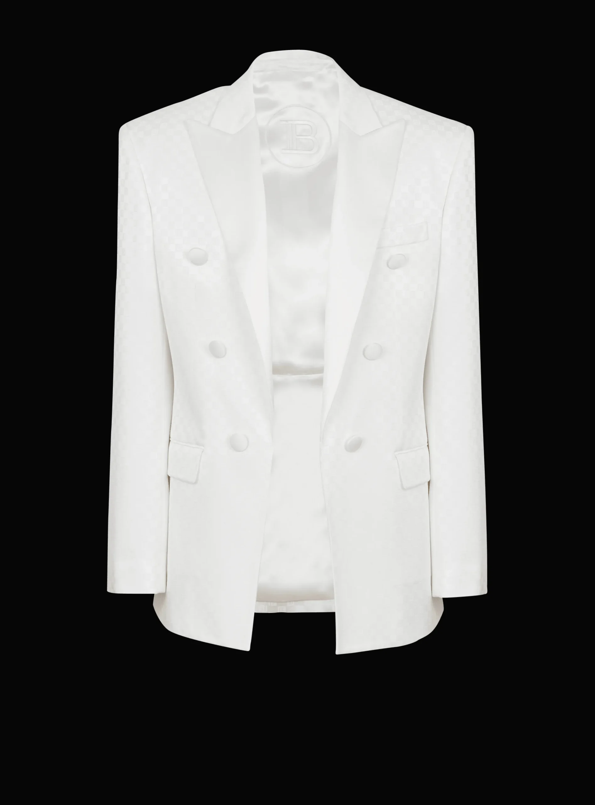 Hot 6-button Monogram Satin Jacket Jackets And Blazers
