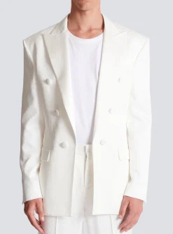 Hot 6-button Monogram Satin Jacket Jackets And Blazers