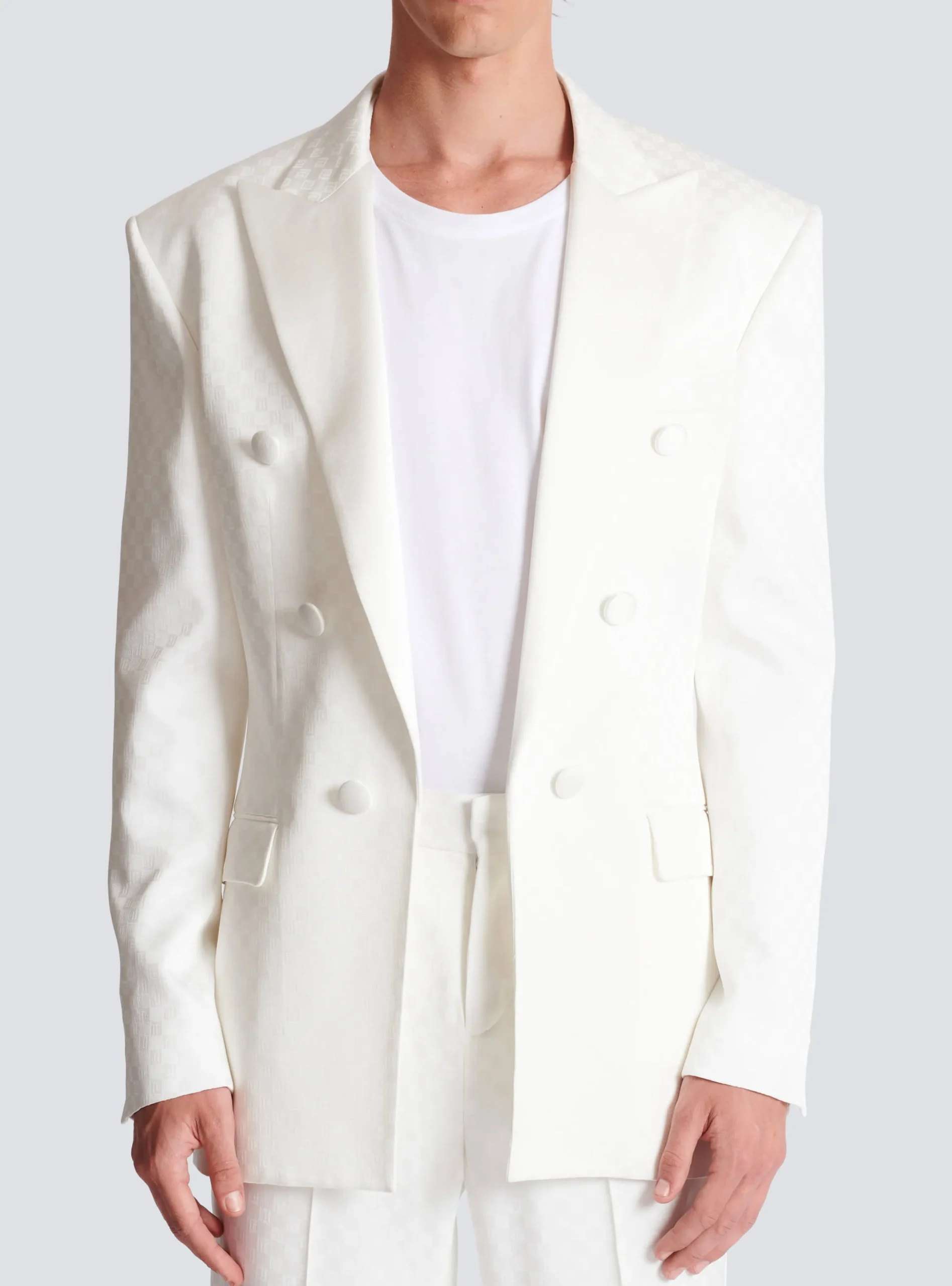 Hot 6-button Monogram Satin Jacket Jackets And Blazers