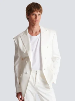 Hot 6-button Monogram Satin Jacket Jackets And Blazers