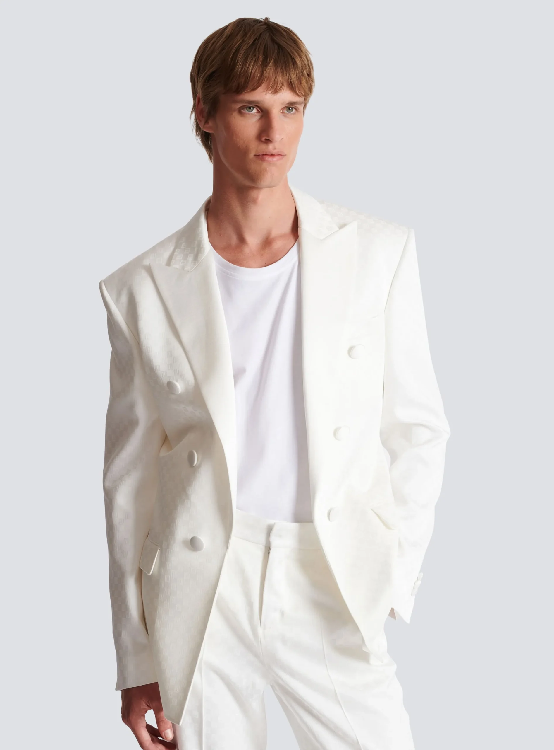 Hot 6-button Monogram Satin Jacket Jackets And Blazers